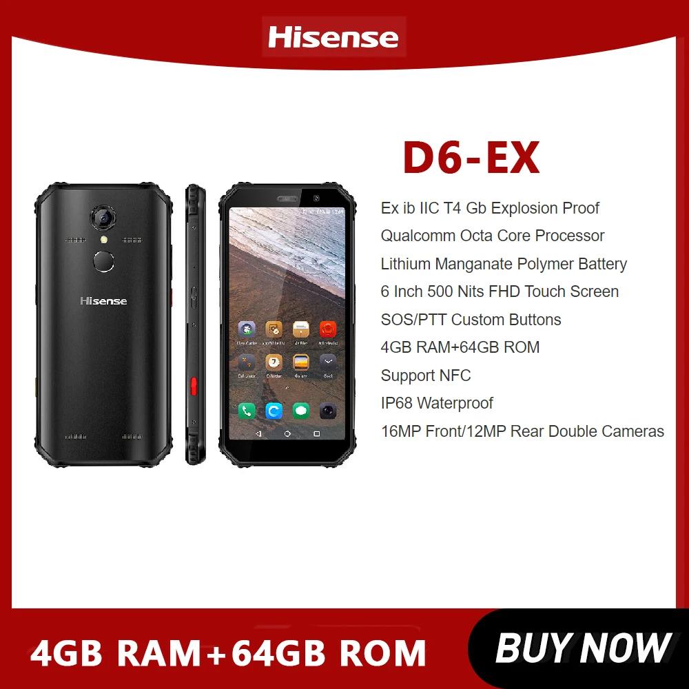 Hisense D6-EX Atex  ߰ Ʈ, NFCRugged Ʈ, 6 ġ FHD ũ, ȵ̵ 8.1, 4GB RAM + 64GB ROM